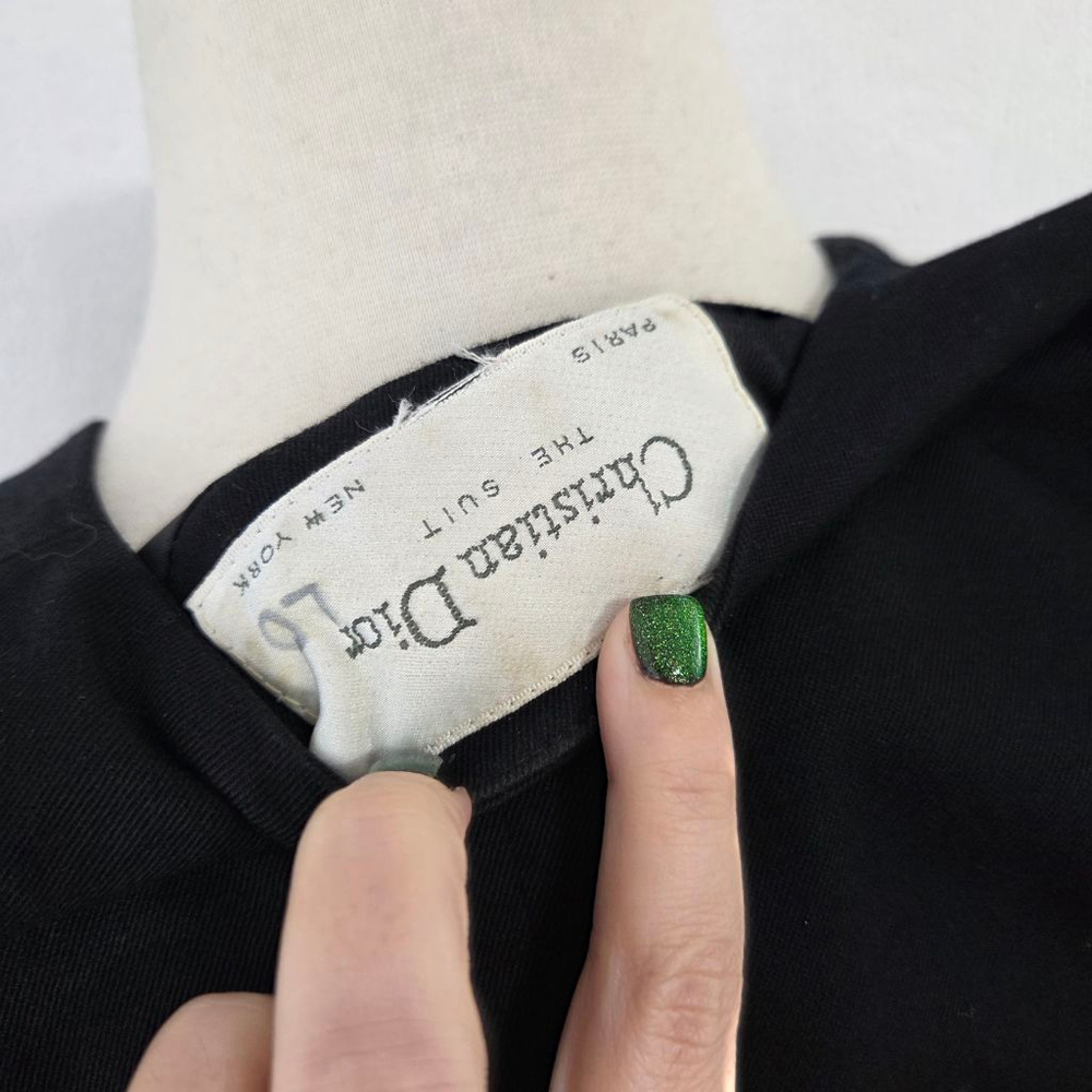 Vintage Christian Dior The Suit blazer jacket black wool longline single button - Picture 5 of 6
